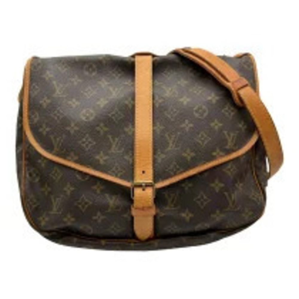 Louis Vuitton Saumur Brown Monogram Leather Shoulder Bag
